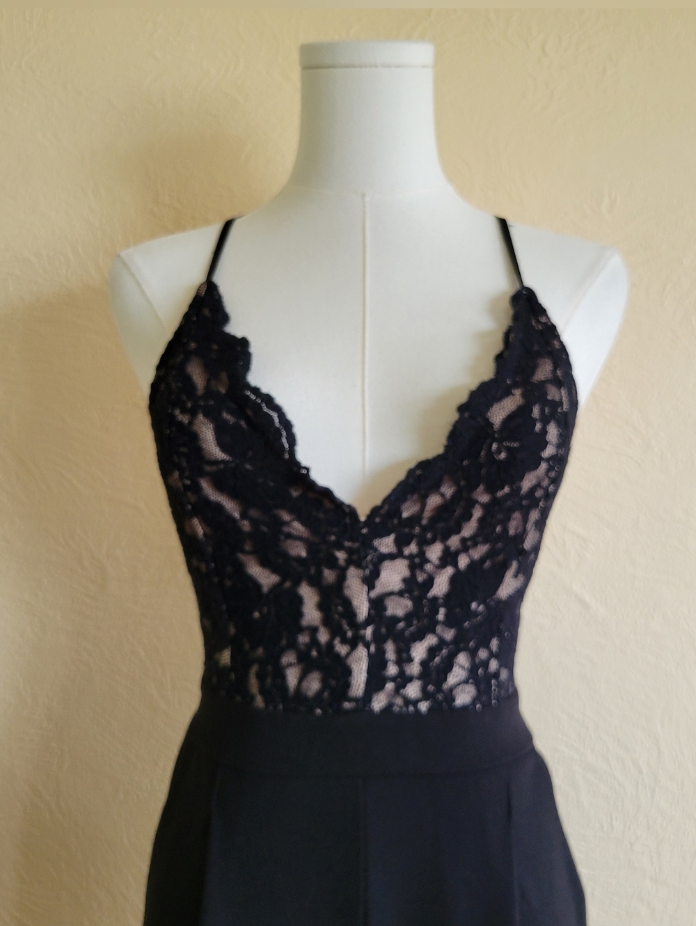 Express | 2018 Petite Black Lace Dressy Jumpsuit - Picture 2 of 11